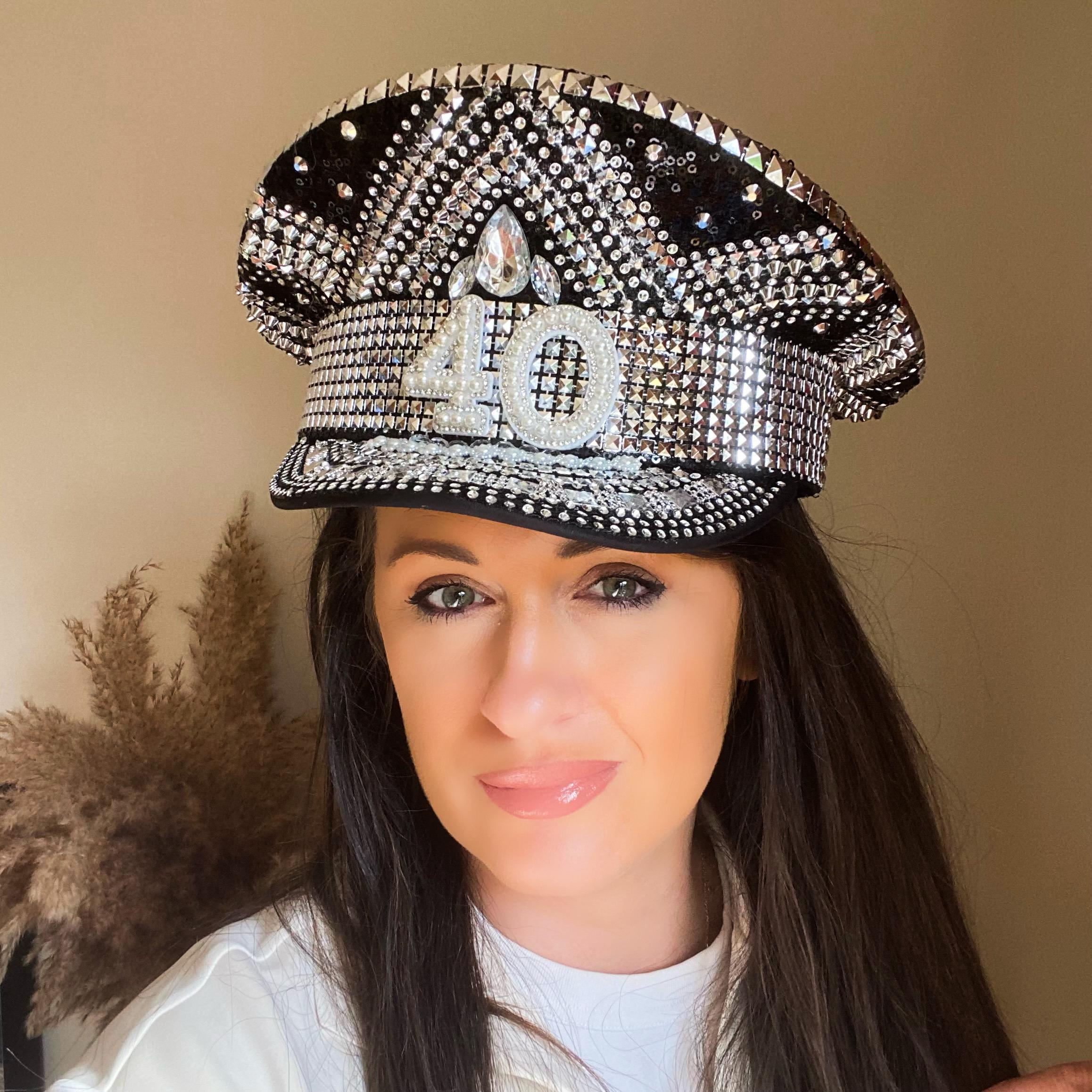 Black Rhinestone Captain Hat - Etsy display picture 1