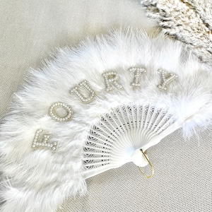 Birthday Feather Fan White Birthday Feather Fan 18th 21st 40th 50th Birthday Party Fan Fluffy Fan Personalised Birthday Present Gift