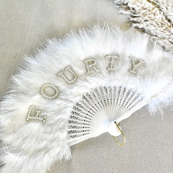 Birthday Feather Fan White Birthday Feather Fan 18th 21st 40th 50th Birthday Party Fan Fluffy Fan Personalised Birthday Present Gift