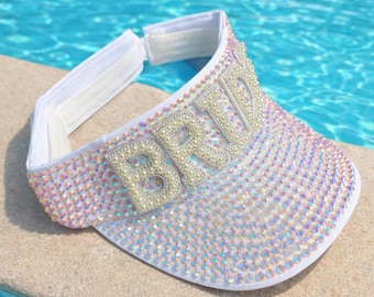 Bride Beach Hat, bride visor, personalised Sun visor, beach hen do, bachelorette party sun visor, bride hat visor, golf bride hat, hen party