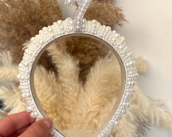 Pearl Birthday Girl Headband: Handcrafted White Crown