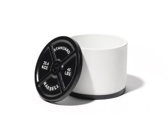Resin Gym Jar: Barbell Lid, Workout Room Decor