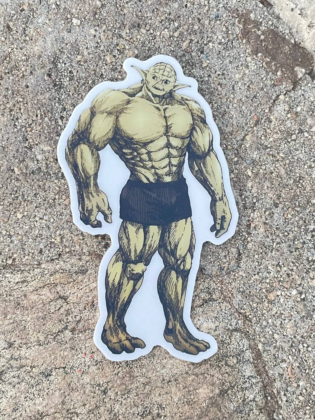 Bodybuilder Yoda Sticker Bodybuilding Sticker Etsy
