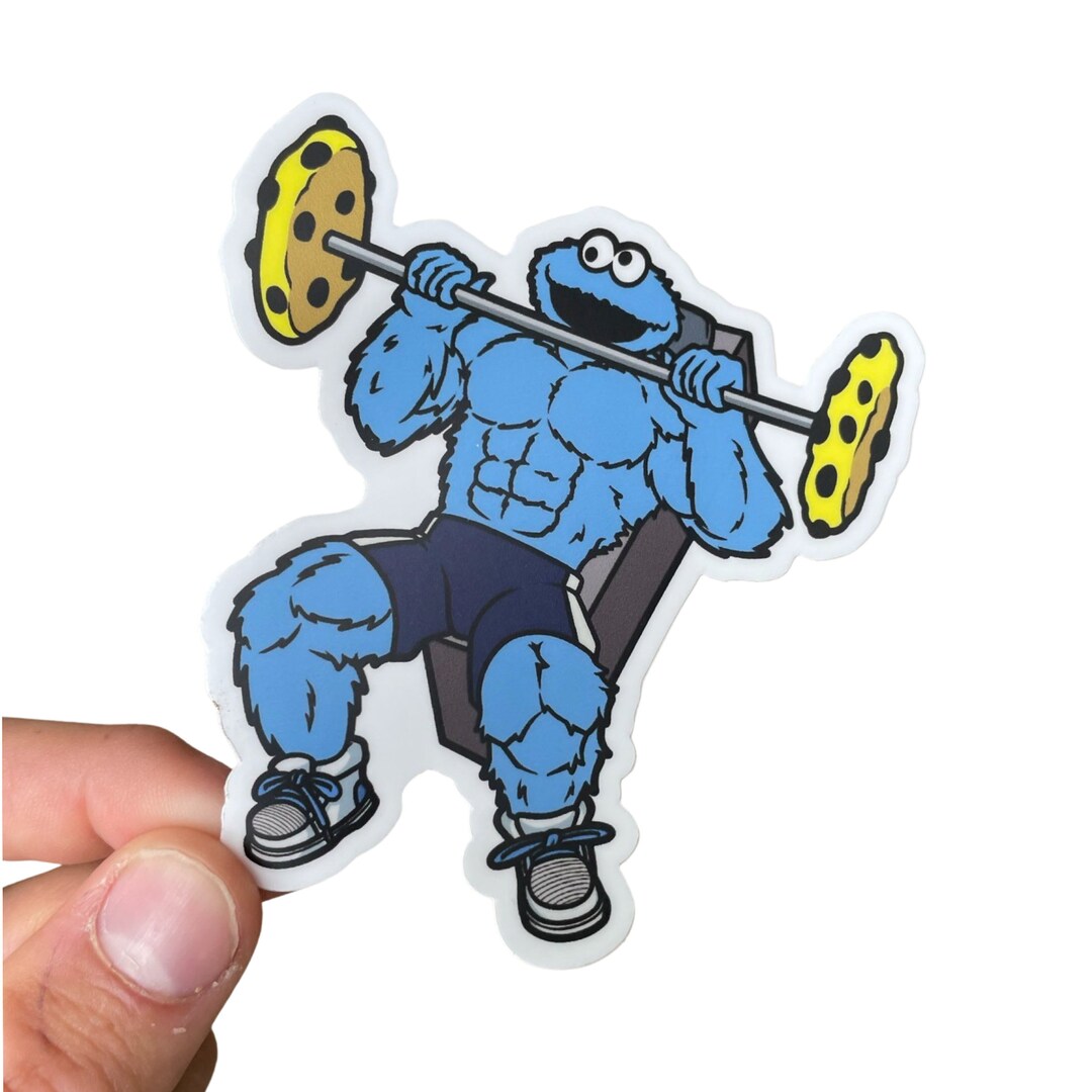Cookie monster weightlifting best sale shirt