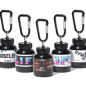 Mini Protein Powder Keychain: Portable Supplement Container - Etsy