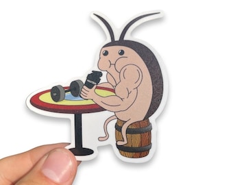 Cockroach Gym Sticker-Fitness Sticker - Weightlifting Sticker - Funny Workout Sticker