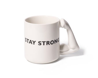 Bicep Mug, gym gifts, fitness gifts, bodybuilder gifts, workout weightlifting gifts, gym decor, workout room decor, home gym decor