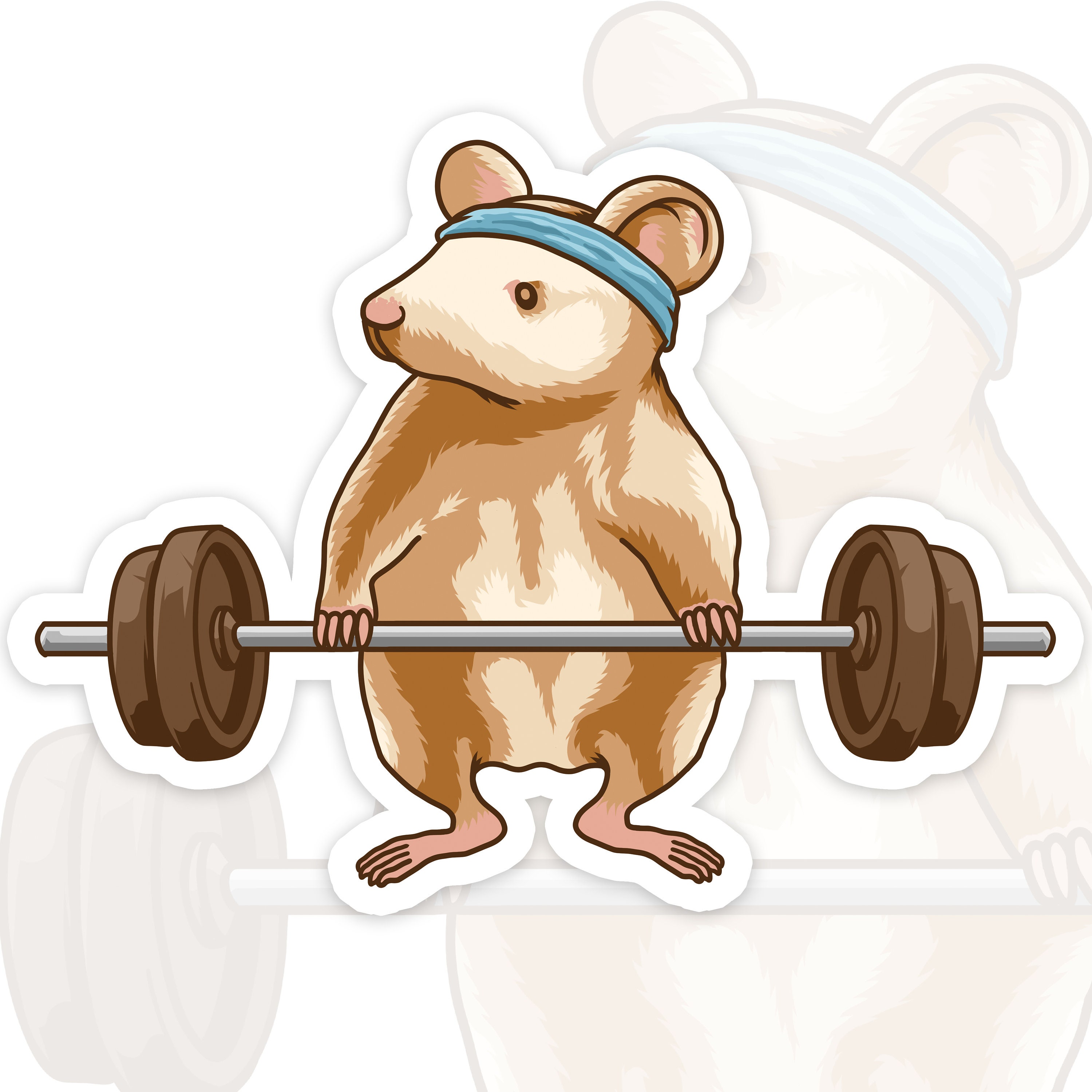 Cute Gym Rat Deadlifting Sticker for Sale by ThumboArtBumbo