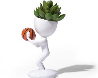 Basketball Succulent Planter, Basketball Gifts, Basketball Decor