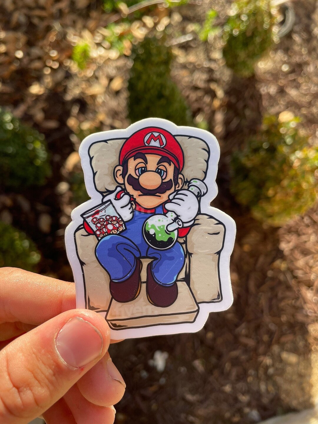 Psychedelic Mario Sticker Stoner Mario Sticker Weed - Etsy