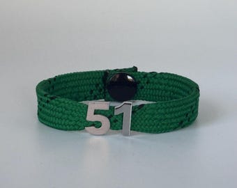 Regalo de hockey: pulsera de cordones de hockey con número - ¡Personalizada!