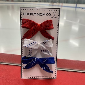 Hockey Lace Hair Bows (Set of 3)
