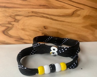 Team Colors/Number hockey skate lace bracelet stack