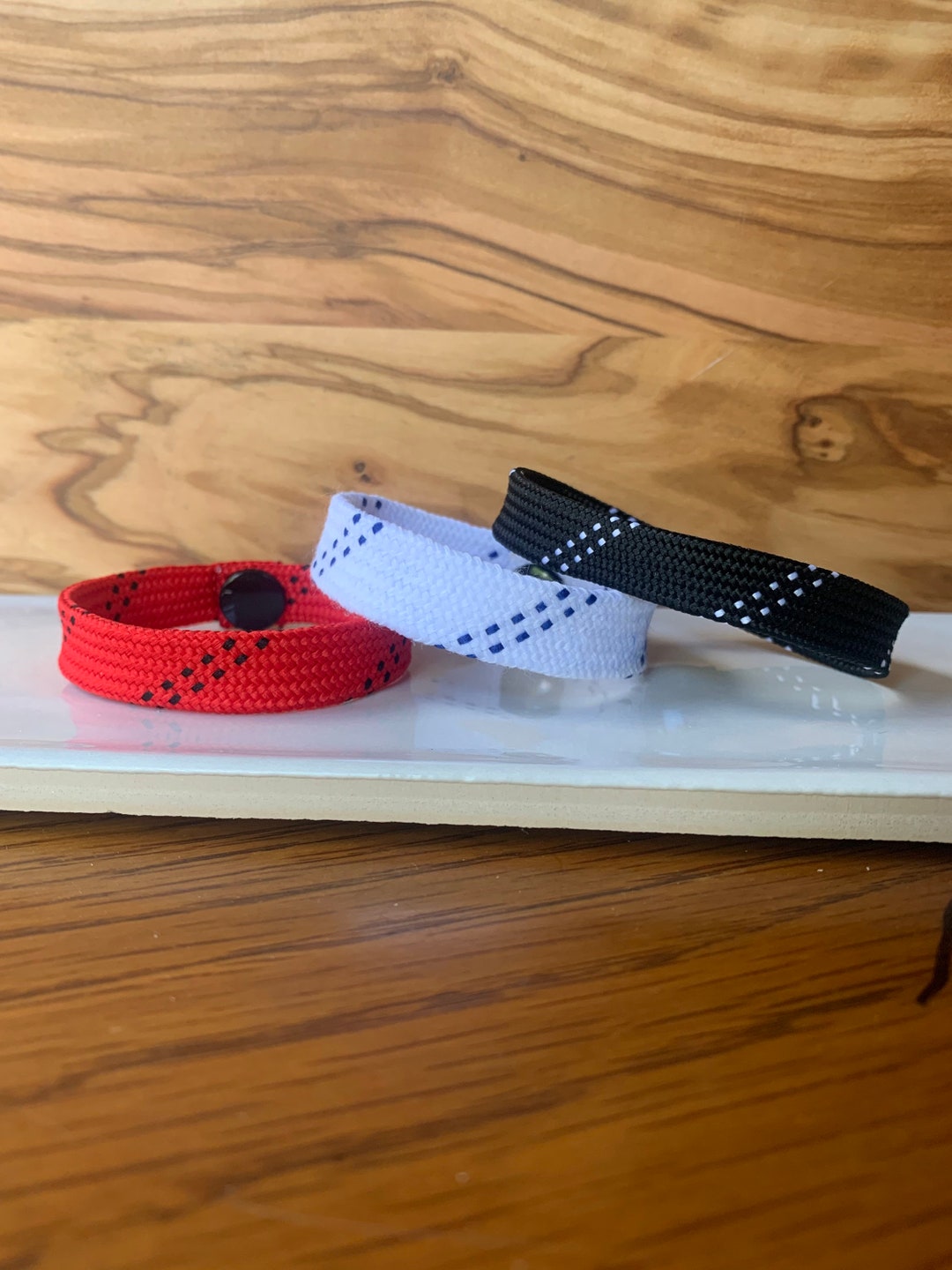 The Canadian Stack Hockey Lace Bracelet Etsy