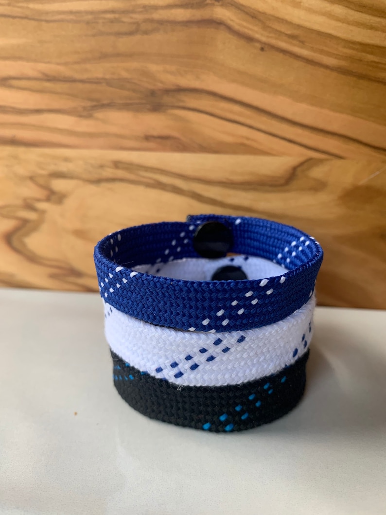 The Team Triple Stack Hockey Skate Lace Bracelet Etsy