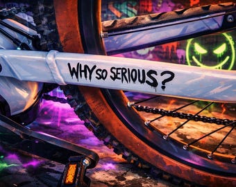 ¿Por qué tan serio? (Paquete de 2) - Pegatinas - Bicicleta / Coche / MX / MTB / DH