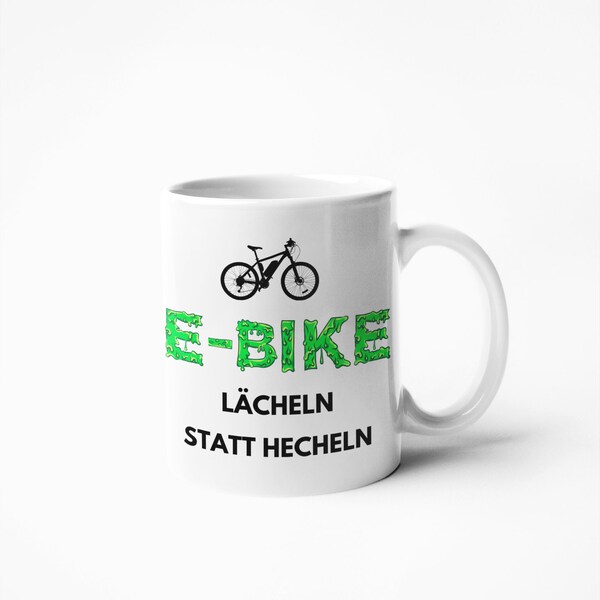 Tasse E-Bike Lächeln statt Hecheln