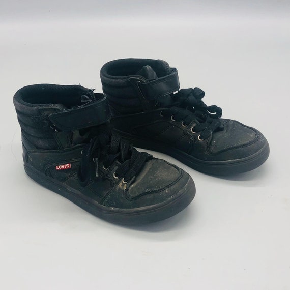 Levis High Top Shoes Black Lace up Hook & Loop Canvas Size  - Etsy