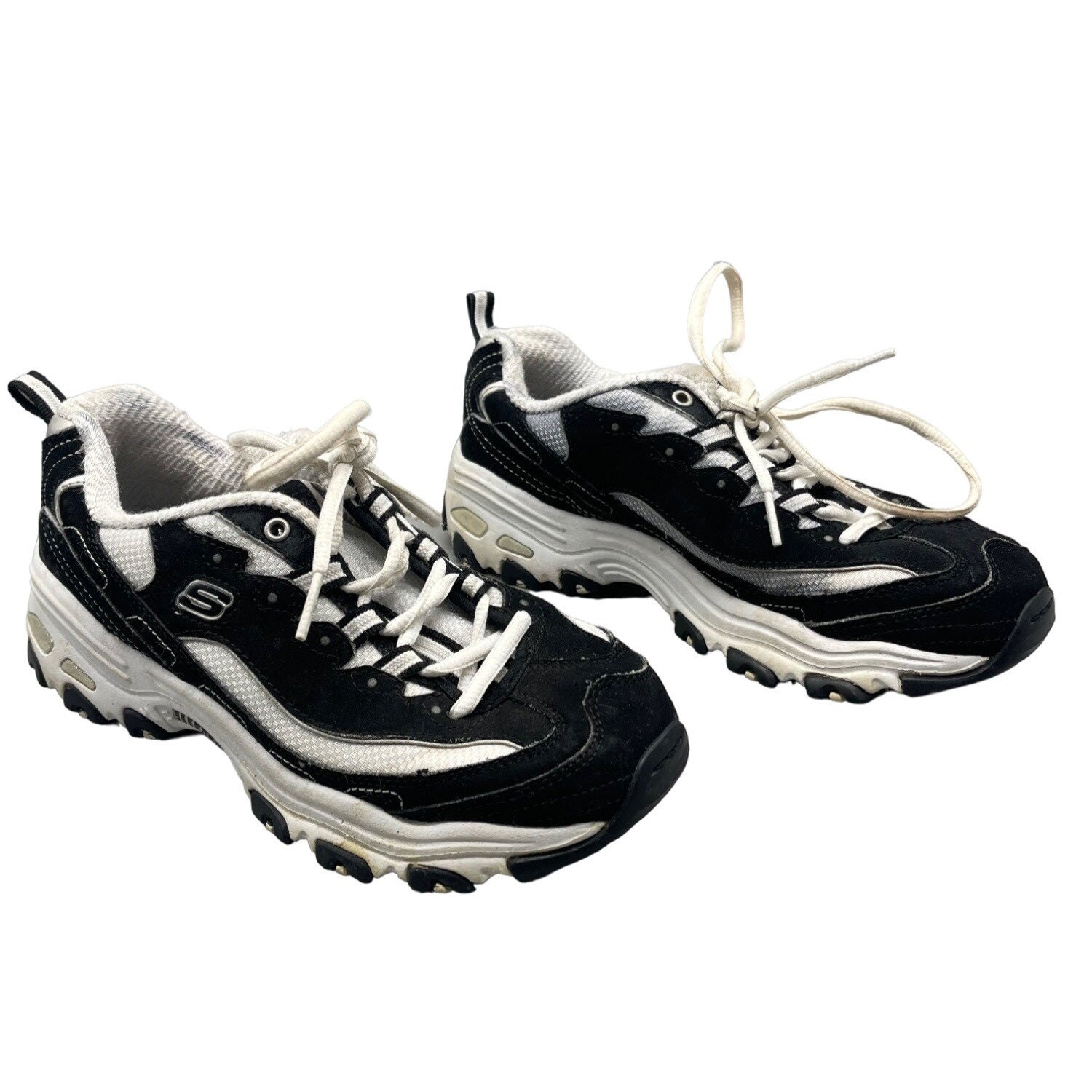 Dlites Skechers Sport Shoes Black White up Size Etsy