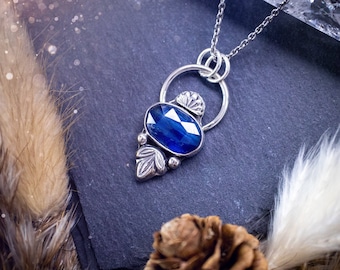 Handmade, Deep Blue, Kyanite sterling silver pendant - Crystal Gifts