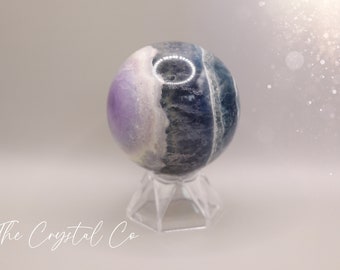 Rainbow Fluorite Sphere: Natural Crystal Healing Stone (339 grams)