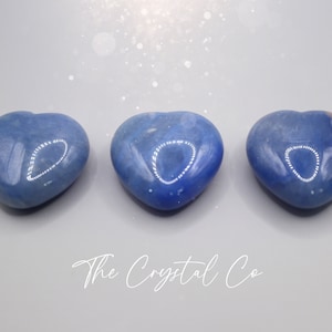 Blauw aventurijn gezwollen hart: natuurlijk kristalsnijwerk (3 cm)