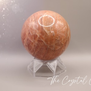 Flashy, Large Peach Moonstone Crystal Sphere - Crystal gifts, crystals for healing and home decor