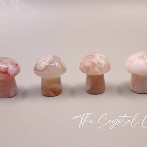 Stunning mini flower agate crystal mushroom. Each mushroom has beautiful colouring and are full of flower patterns. Ideal as pocket crystals and to gift to crystal fans. Can be used for healing and meditation purposed. Gifts for he, hippy gifts.