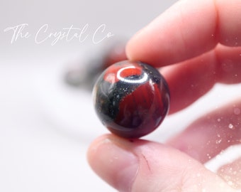 African Bloodstone Sphere: Pocket Healing Crystal