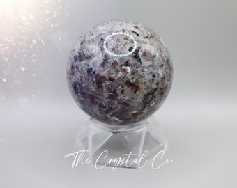Yooperlite Syenite Crystal Sphere: UV Reactive Healing Stone