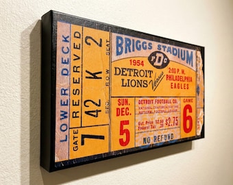 Detroit Canvas: Football Ticket Stub Print
