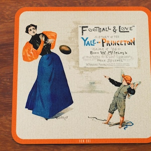 1894 Princeton vs. Yale Football Game Art Coasters | Football and Love | Vintage College Football Coasters (4 Piece) | Row One Brand