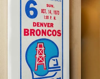 Vintage Sports Ticket Art 1973 Houston Oilers