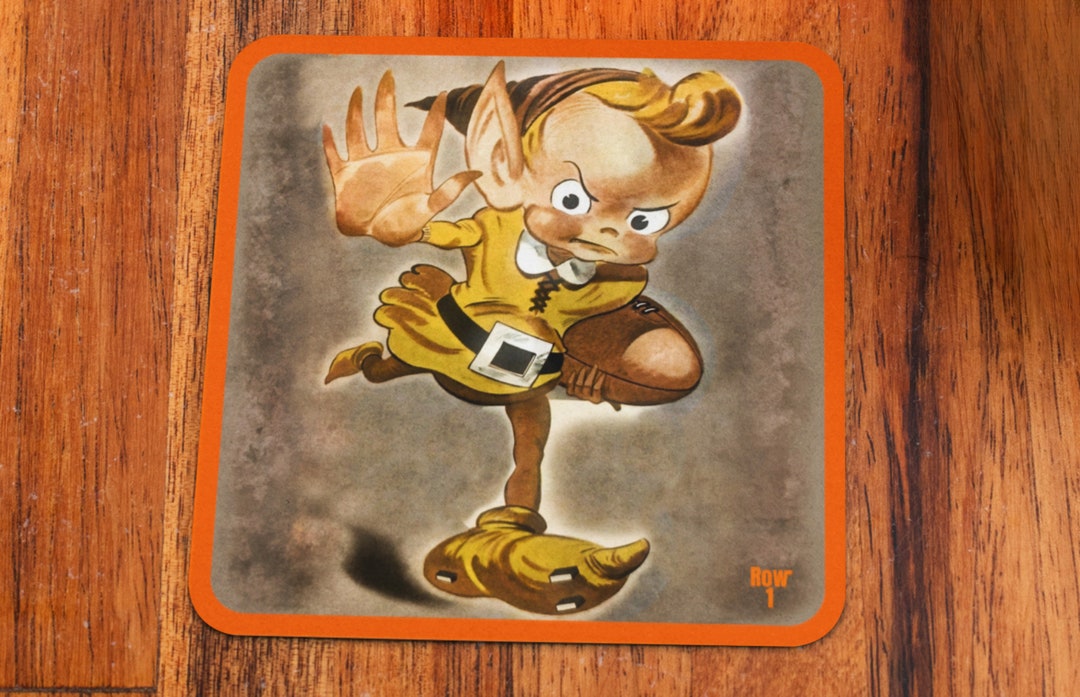1946 Cleveland Browns Brownie Elf Art Coasters Row One Brand Historic
