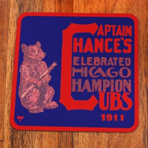1911 Chicago Cubs Art Coasters: Vintage Baseball Gift, Birch Wood (Set of 4)