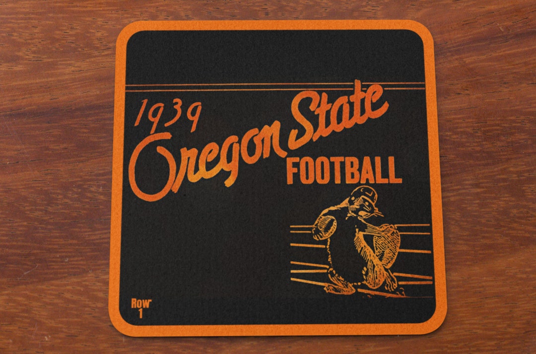 1939 Oregon State Football Art Coaster Set 4 Row One Brand Historic