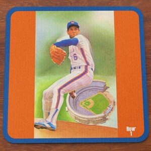1986 New York Mets Baseball Art Coasters (4) Piece Set | Four Drink Coasters | Row One Brand | Throwback 1980s Sports Art Coasters