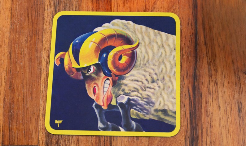 1961 LA Rams Art Coasters: Vintage Football Gifts, Set of 4 - Etsy