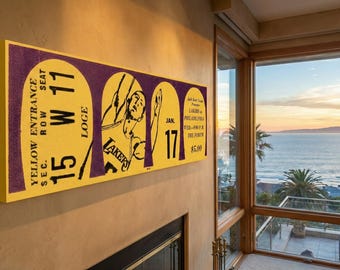 1968 LA Basketball Ticket Canvas Art: Vintage Sports Wall Decor