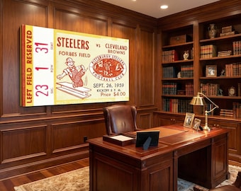 Vintage Pittsburgh Canvas Art: 1959 Football Ticket