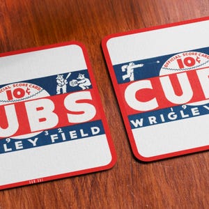 1932 Chicago Cubs Art Coasters: Vintage Baseball Gifts