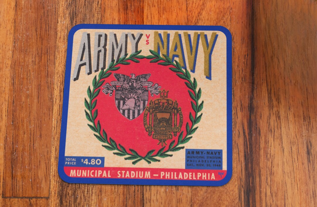 1946 Army Vs. Navy Football Ticket Drink Coasters 4 Row Etsy