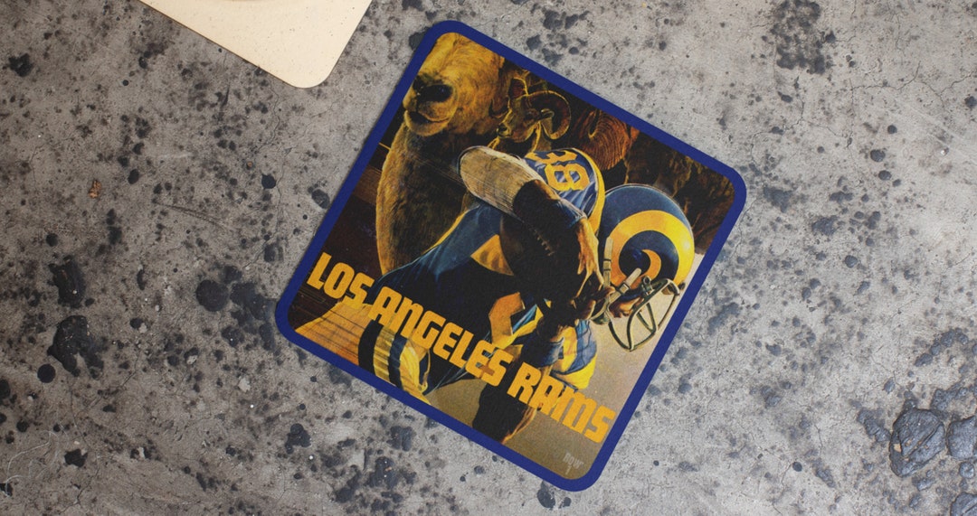 LA Rams Football Art Coasters: 1980s Throwback Set of 4 - Etsy