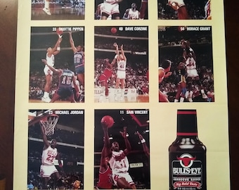 1988 Chicago Bulls BBQ Sauce Poster: Michael Jordan & Scottie Pippen