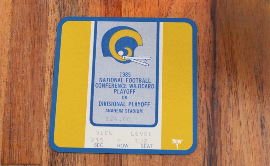 1985 LA Rams Football Ticket Stub Drink Coaster Set (4) Four Piece ...