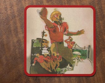 1967 San Francisco 49ers Football Art Coasters: Wood Drink Coaster Set