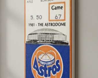 1981 Houston Baseball Ticket Canvas