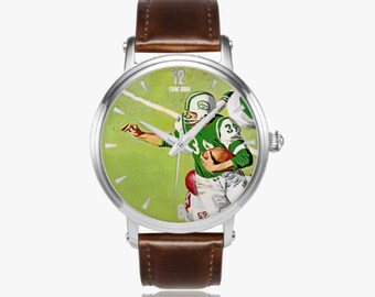 Throwback New York Jets Art Watch | Row One Brand | 46mm Automatic Watch | Football Watches, Sports Art Watches, Collectible Sports Watches