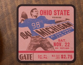 1941 Ohio State Buckeyes vs. Michigan Wolverines Football Ticket Coasters (4) | Row One Brand