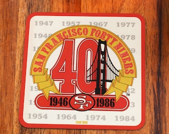 1986 San Francisco 49ers Football Art Coasters - Set of 4